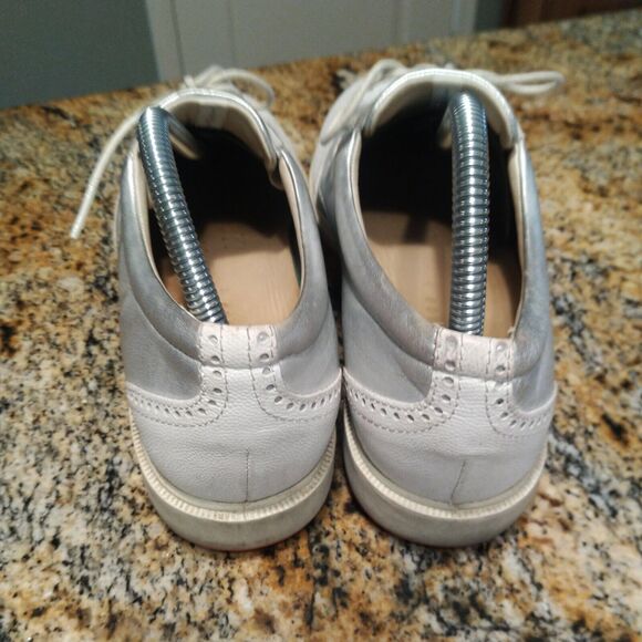 Ecco Womens Tour Hybrid Wing Tip Spikeless Golf Shoes Leather Silver Sz 40 US 8 - Picture 10 of 14